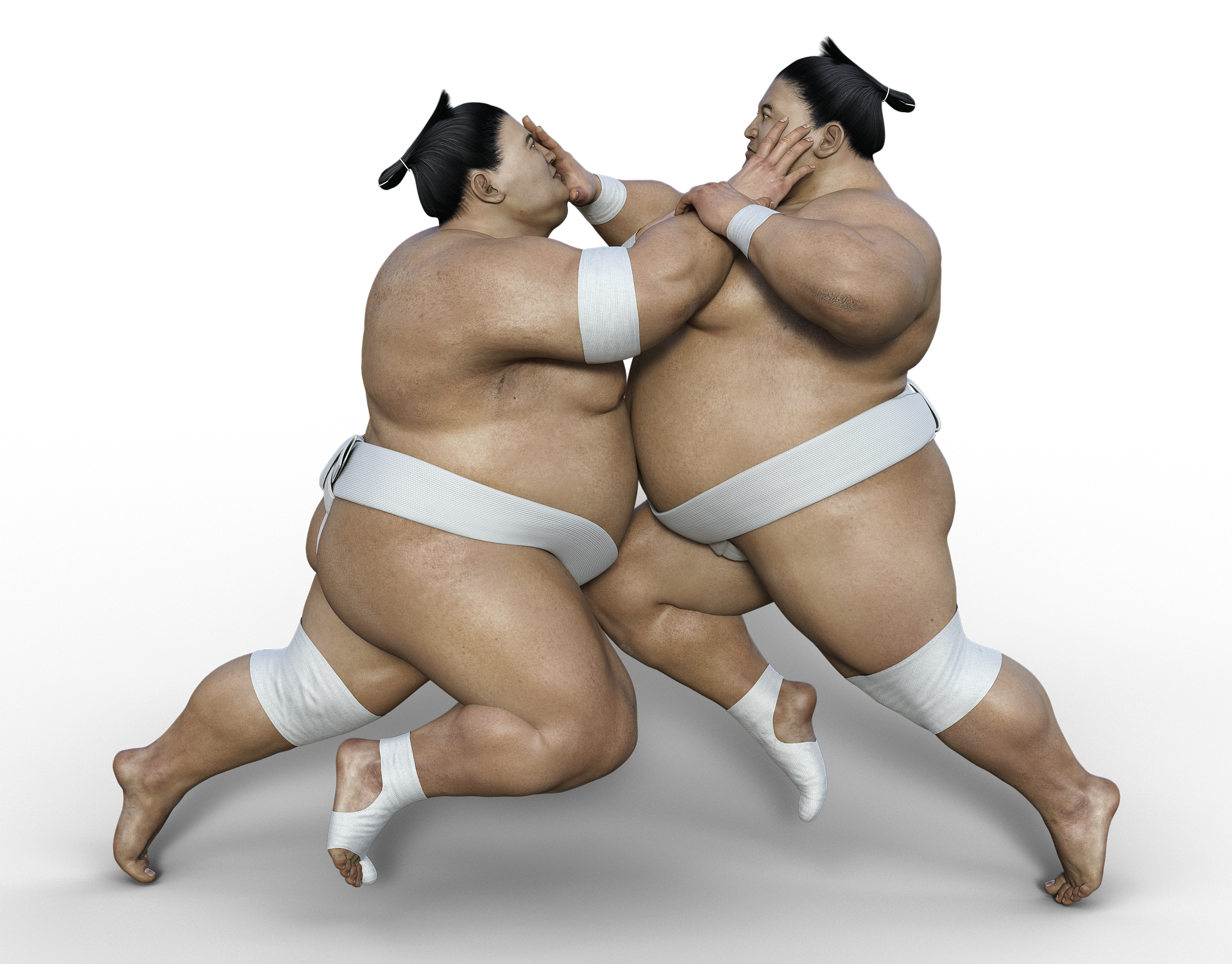 Zwei Sumoringer im Kampf