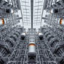 Futuristisch aussehende Aufzüge