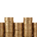 Verschiedene Stapel von Münzgeld