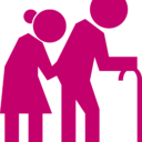 Illustration einer alten Frau und eines alten Mannes